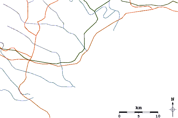 Estradas e rios ao redor Super Tubes