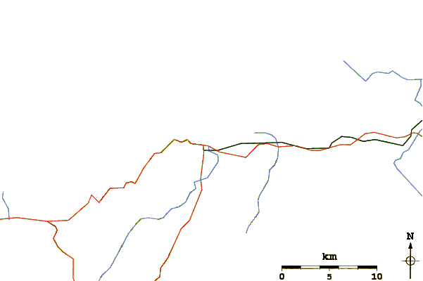 Estradas e rios ao redor Tabarka Les Aiguilles