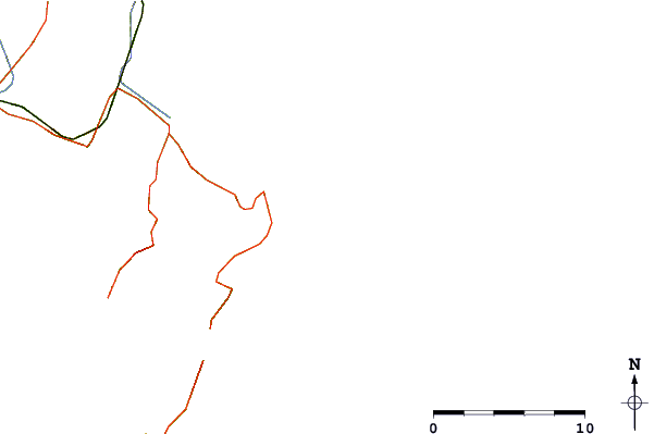 Estradas e rios ao redor Table Cape Reefs