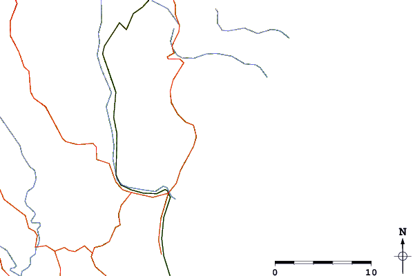 Estradas e rios ao redor Tangoio