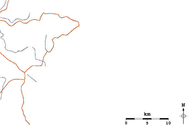 Estradas e rios ao redor Tawharanui