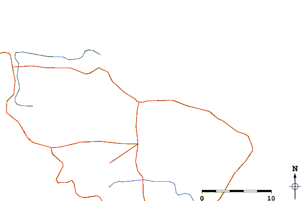 Estradas e rios ao redor Te Araroa
