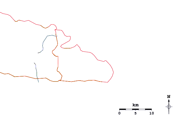 Estradas e rios ao redor Tiavea Bay