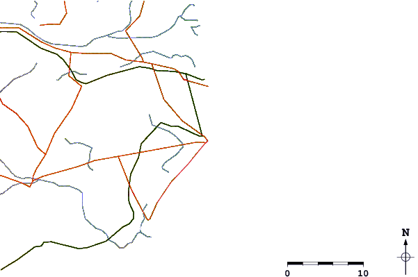 Estradas e rios ao redor Tiruchendur