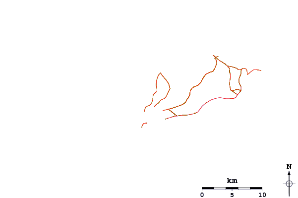 Estradas e rios ao redor Toroko