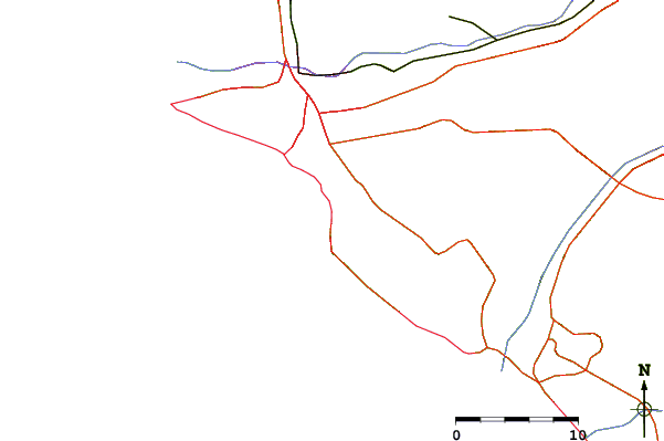 Estradas e rios ao redor Triangulo