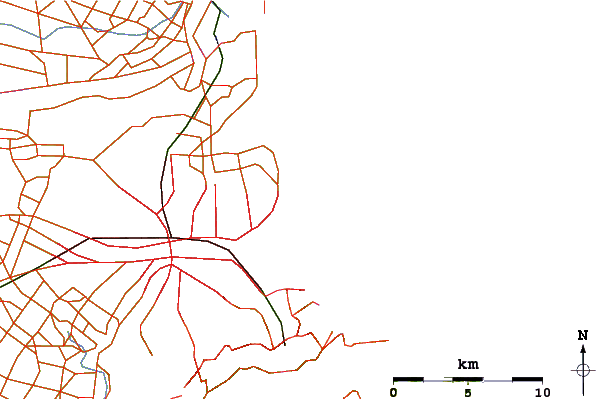 Estradas e rios ao redor Trolley's