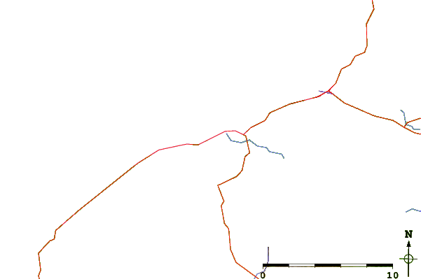 Estradas e rios ao redor Tullaghan (Leitrim)