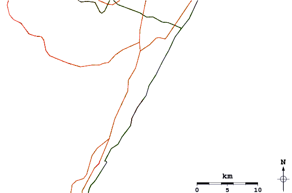 Estradas e rios ao redor Umzumbe