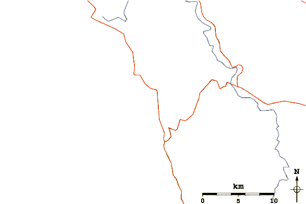 Estradas e rios ao redor Usal Beach