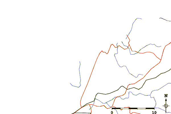 Estradas e rios ao redor Valdovino