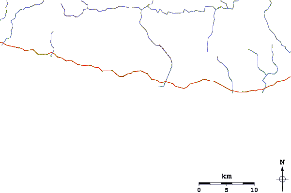Estradas e rios ao redor Vunaniu
