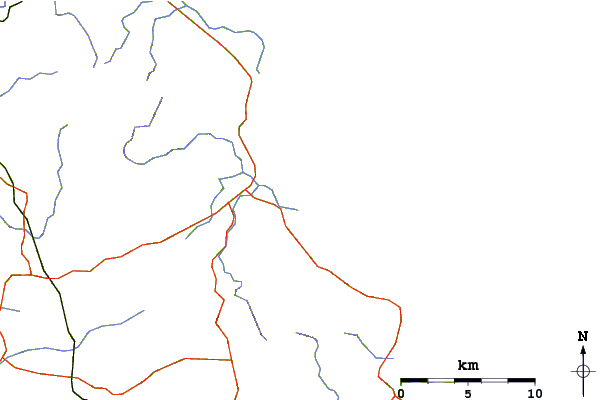 Estradas e rios ao redor Waipu River