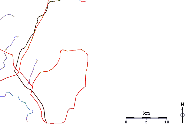 Estradas e rios ao redor Warriewood